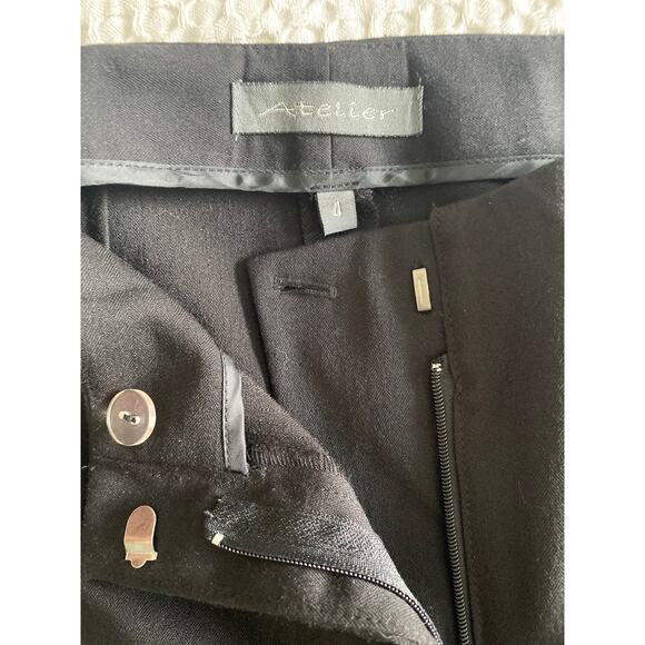 Atelier Women’s Black Flat Front Seam Ankle Pants‎ Sz 4 - Picture 9 of 11